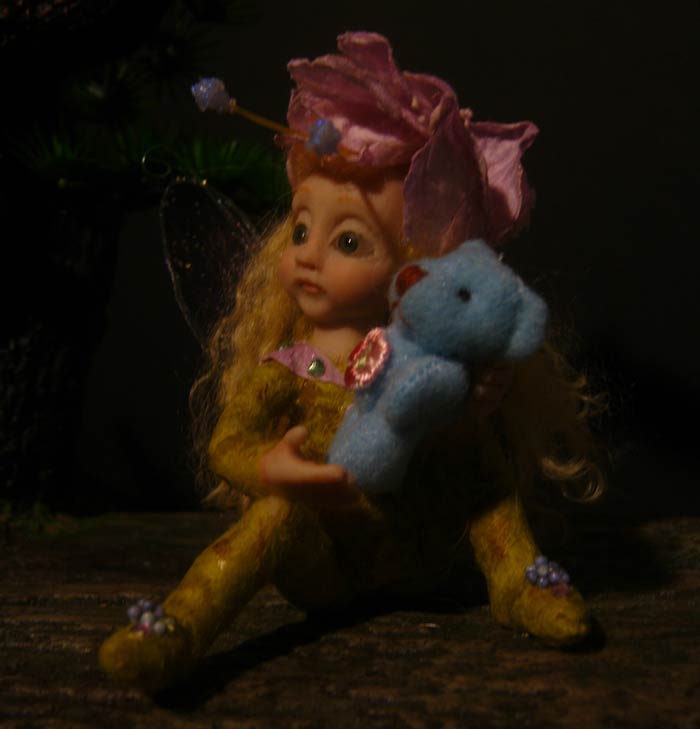 Ooak Baby Fairy Melina and Teddy Bear